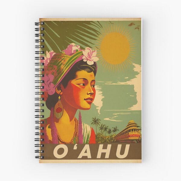 Item preview, O'Ahu Hawaii Vintage Travel Art Poster designed and sold by OldTravelArt.
