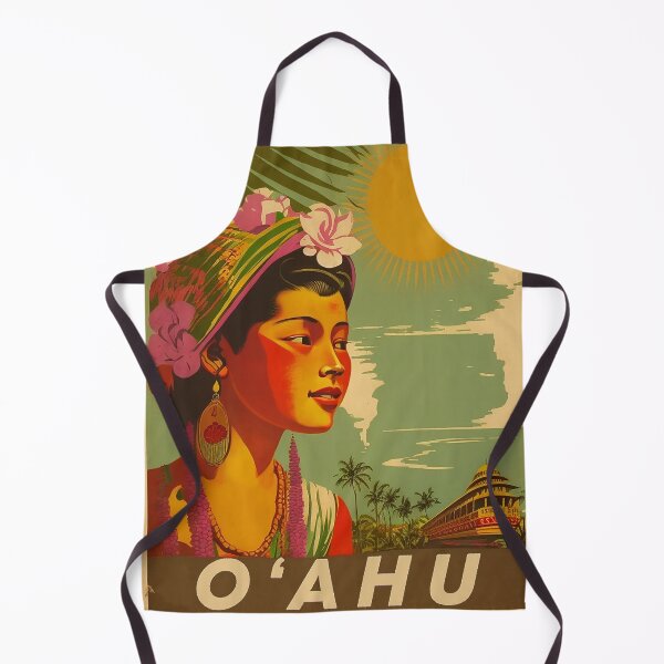Item preview, O'Ahu Hawaii Vintage Travel Art Poster designed and sold by OldTravelArt.