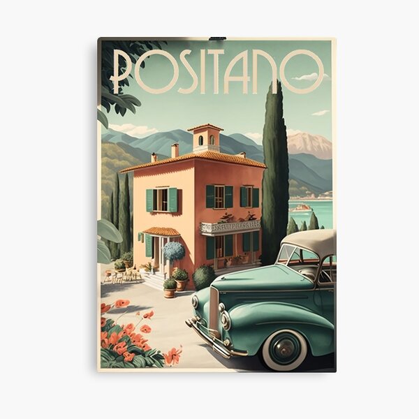 Item preview, Positano Italy Vintage Travel Art Poster designed and sold by OldTravelArt.