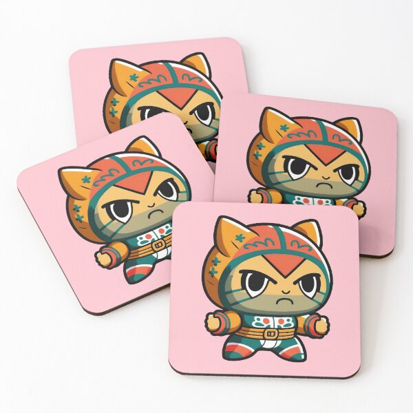 Item preview, Lucha Libre Cats | Mexican Wrestling | Anime Cats | Kawaii Cats | Chibi Cats | Lucha Libre Cats 58 | La Mariposa designed and sold by Catcosm.