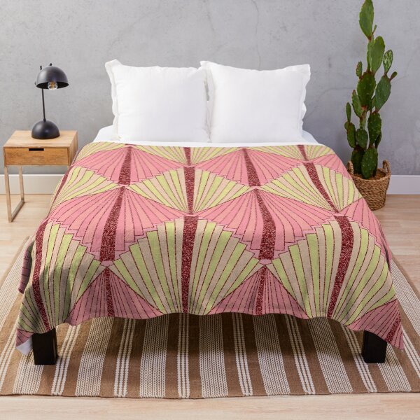 Item preview, Pink Glitter Sunrise - Art Deco Fans designed and sold by dKarthdesign.