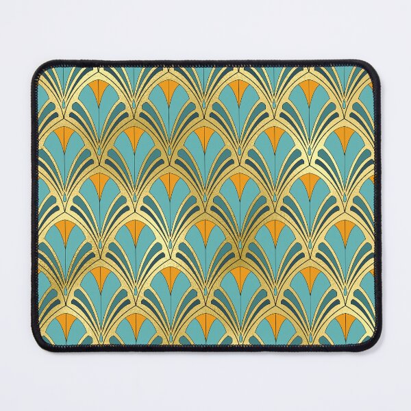Item preview, Art Deco Aqua And Tangerine Exquisite Floral Pattern designed and sold by DEC02.