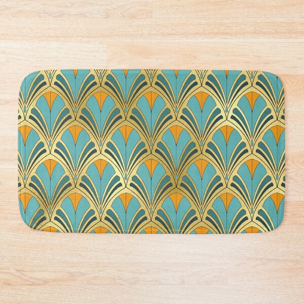 Item preview, Art Deco Aqua And Tangerine Exquisite Floral Pattern designed and sold by DEC02.