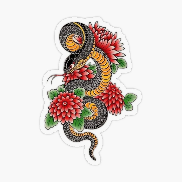 Japanese Snake Sticker for Sale by Japanese1655