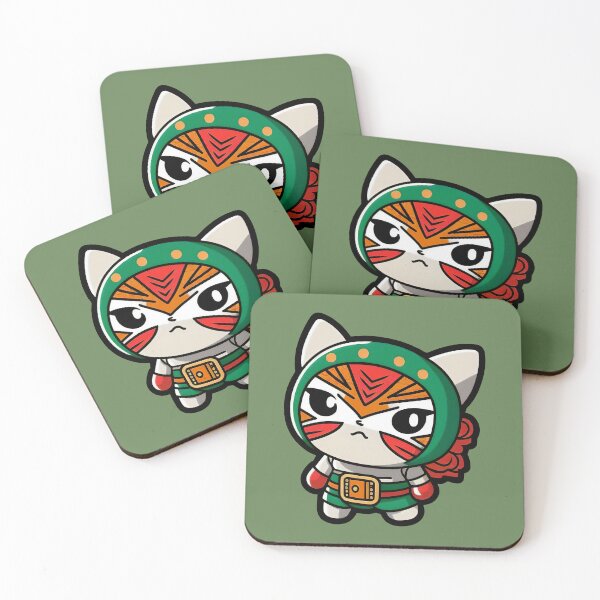 Item preview, Lucha Libre Cats | Mexican Wrestling | Anime Cats | Kawaii Cats | Chibi Cats | Lucha Libre Cats 62 | La Especia designed and sold by Catcosm.