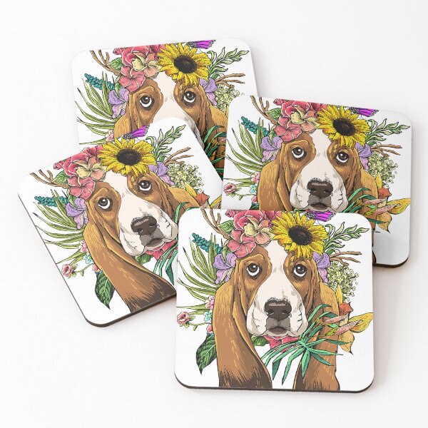Item preview, Floral Basset Hound Botanical Plant Flower Pet Dog Lover designed and sold by EldredaGillion.
