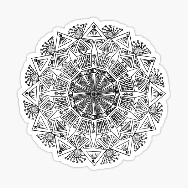 Twelve Paths of Wisdom Geometric Design Sticker