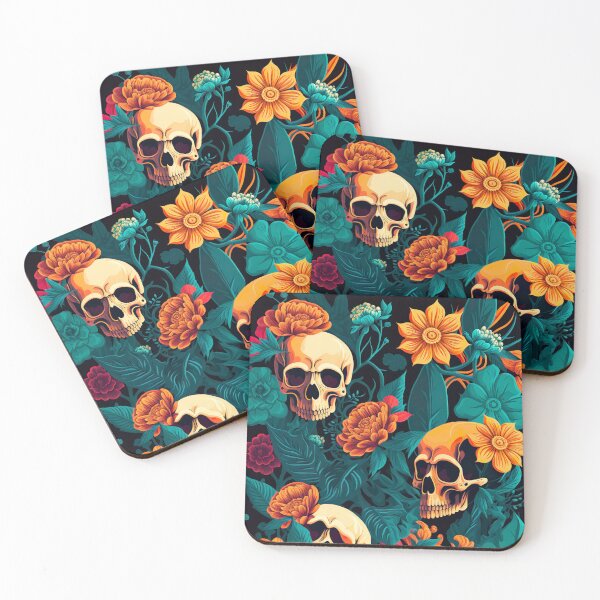 Item preview, Deadly Beauty Floral Skull Flower Print Pattern designed and sold by SeanG989.