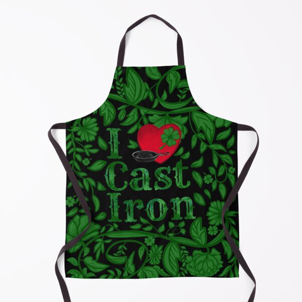 Item preview, I Love Cast Iron Floral Irish Valentine designed and sold by Art of Camping Now.