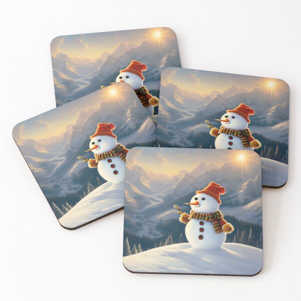 Item preview, Cute Snowman in the Mountains designed and sold by DreamyEscapism.