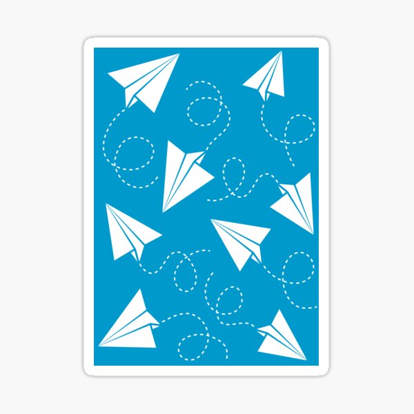 Paper Plane Pattern Sticker