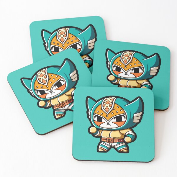 Item preview, Lucha Libre Cats | Mexican Wrestling | Anime Cats | Kawaii Cats | Chibi Cats | Lucha Libre Cats 73 | El Lagarto designed and sold by Catcosm.