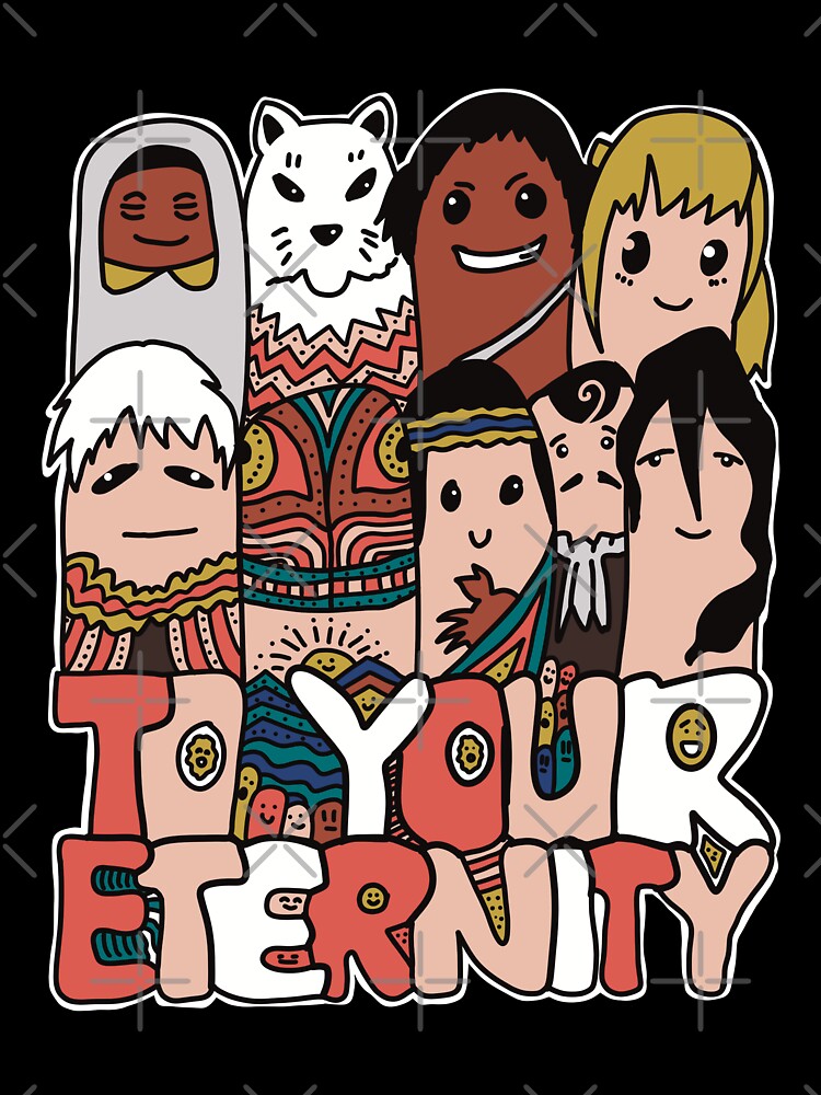 All The Characters In To Your Eternity Or Fumetsu No Anata E Anime Are  Drawn With Cool And Cute White Doodles (Transparent) - To Your Eternity -  Posters and Art Prints