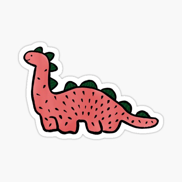 Cute Brontosaurus Cottagecore Dinosaur - Watermelon Sticker