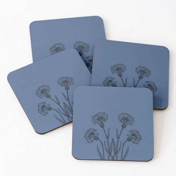 Leaf Branch Acrylic Blocks & Coasters, Purple Background Coasters (Set of 4)