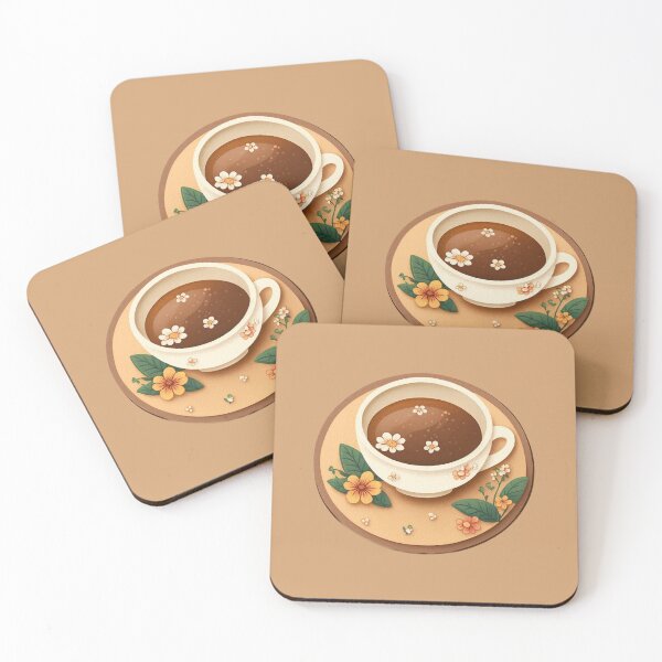 Item preview, Wake Up and Smell the Coffee - Coaster Art Illustration designed and sold by PixelPerfectCo.
