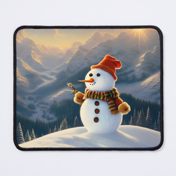 Item preview, Cute Snowman in the Mountains designed and sold by DreamyEscapism.