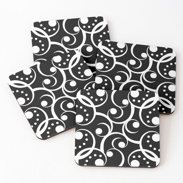 Item preview, Swirls - white on black designed and sold by JRP Design.
