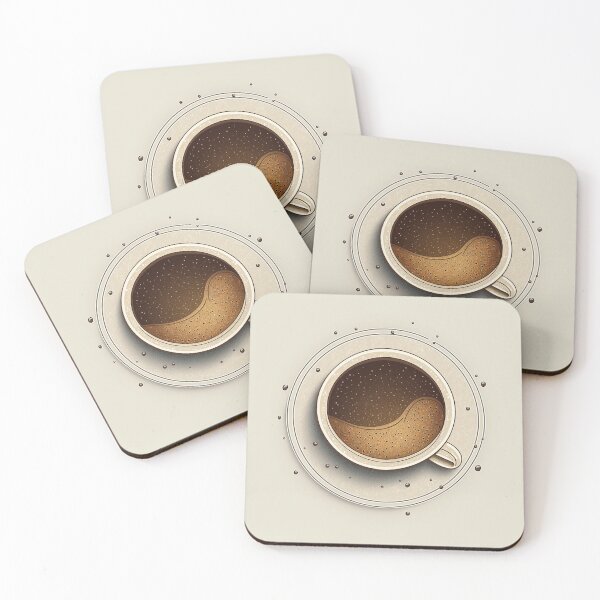 Item preview, Wake Up and Smell the Coffee - Coaster Art Illustration designed and sold by PixelPerfectCo.