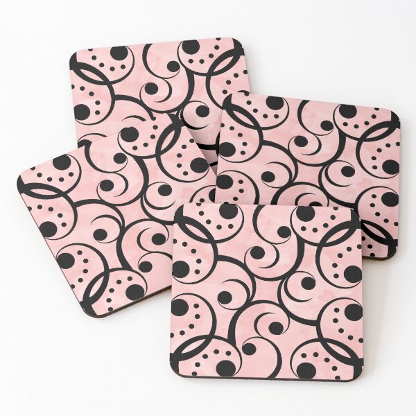 Item preview, Swirls - black on pink designed and sold by JRP Design.