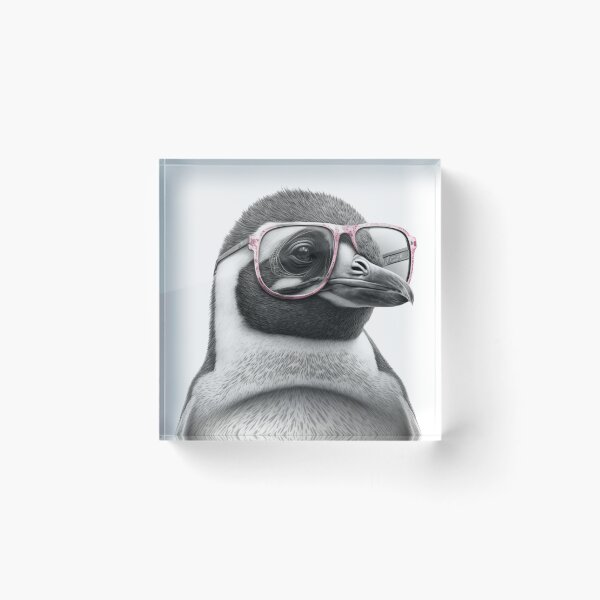 Item preview, Penguin Wearing Pink Glasses - Penguin Print - Penguin Poster - Penguin Sticker - Penguin Wall Art designed and sold by CircaModern.