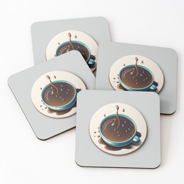 Item preview, Wake Up and Smell the Coffee - Coaster Art Illustration designed and sold by PixelPerfectCo.
