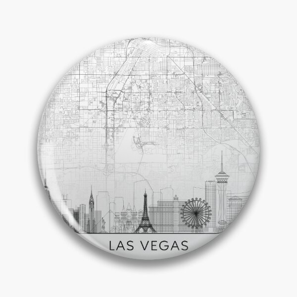 Item preview, Las Vegas Map Skyline BW Line by LandSartprints designed and sold by LandSartprints.