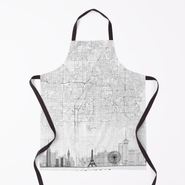 Item preview, Las Vegas Map Skyline BW Line by LandSartprints designed and sold by LandSartprints.
