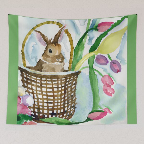 Item preview, Easter Rabbit in a Basket designed and sold by DelynCreates.