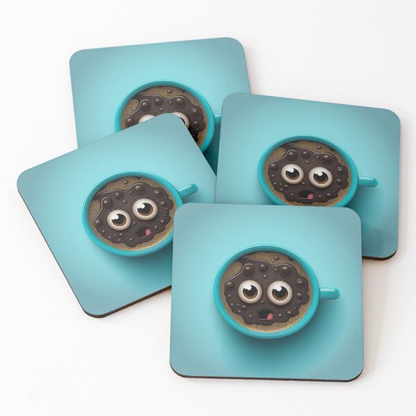 Item preview, Wake Up and Smell the Coffee - Coaster Art Illustration designed and sold by PixelPerfectCo.