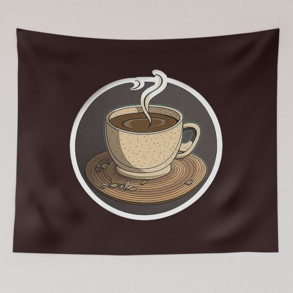 Item preview, Wake Up and Smell the Coffee - Coaster Art Illustration designed and sold by PixelPerfectCo.