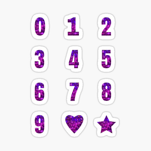 "Stainedglass Numbers Set" Sticker for Sale by AnimaliaStar Redbubble