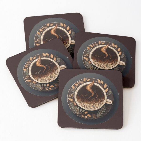 Item preview, Wake Up and Smell the Coffee - Coaster Art Illustration designed and sold by PixelPerfectCo.