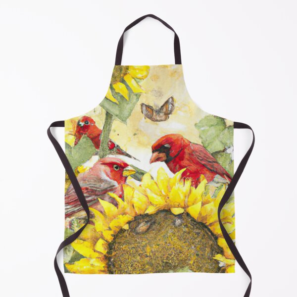 Item preview, Sunflowers Cardinal Birds Watercolor Painting | A beautiful Watercolor Painting designed and sold by Color-Me-Blue.