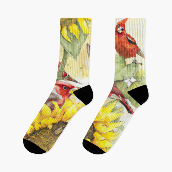 Item preview, Sunflowers Cardinal Birds Watercolor Painting | A beautiful Watercolor Painting designed and sold by Color-Me-Blue.