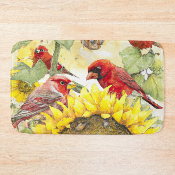 Item preview, Sunflowers Cardinal Birds Watercolor Painting | A beautiful Watercolor Painting designed and sold by Color-Me-Blue.