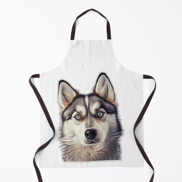 Item preview, Cute blue-eyed Pomsky/Mini Husky Puppy digital art drawing for printables designed and sold by BHC-P.