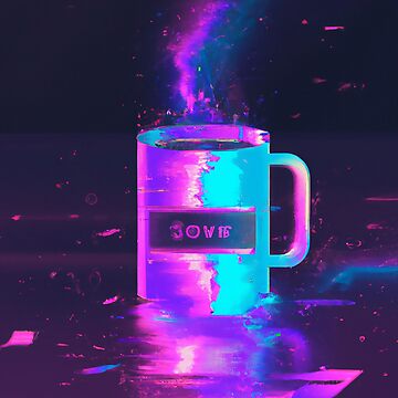 Artwork thumbnail, Glitchy Purple and Blue Coffee Cup by craigthecreator