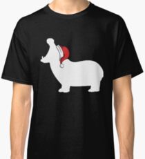 Hippopotamus in Santa Hat Christmas Pajama Merry Christmas Holiday PJ T-Shirt Sweater Hoodie Iphone Samsung Phone Case Coffee Mug Tablet Case Gift Classic T-Shirt