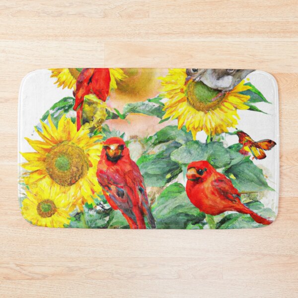 Item preview, Sunflowers Cardinal Birds Watercolor Painting | A beautiful Watercolor Painting designed and sold by Color-Me-Blue.
