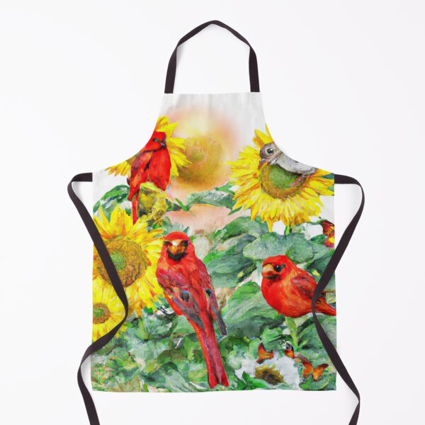 Item preview, Sunflowers Cardinal Birds Watercolor Painting | A beautiful Watercolor Painting designed and sold by Color-Me-Blue.