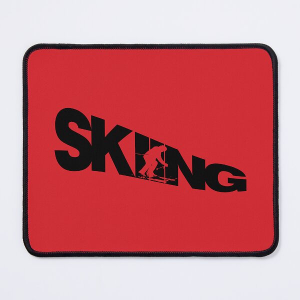 Item preview, Black Skiing Text with Red Silhouette Downhill Skier on Red Background designed and sold by Karen McFarland.