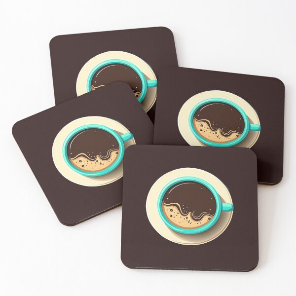 Item preview, Wake Up and Smell the Coffee - Coaster Art Illustration designed and sold by PixelPerfectCo.