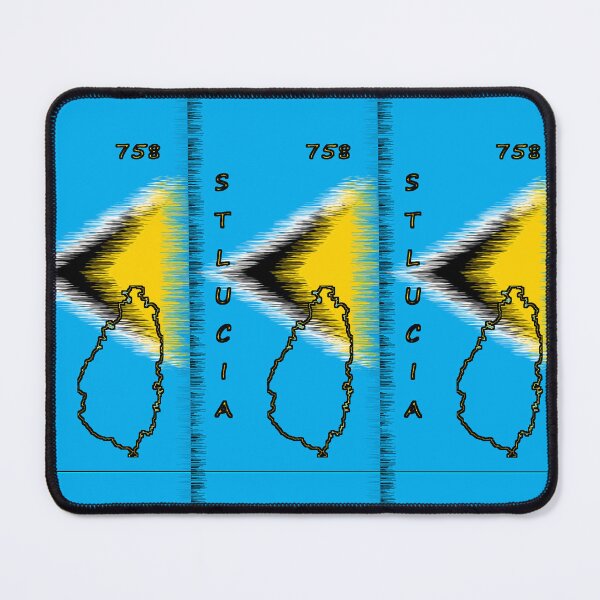 Item preview, St lucia flag Designed with Name and Area Code - Soca Mode designed and sold by Soca-Mode.