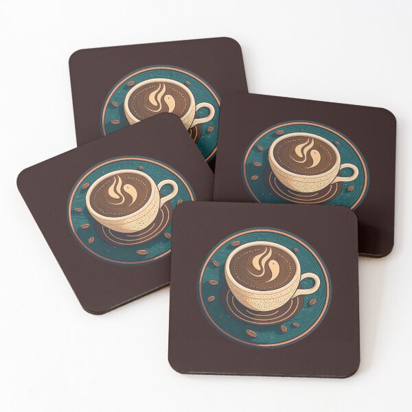 Item preview, Wake Up and Smell the Coffee - Coaster Art Illustration designed and sold by PixelPerfectCo.