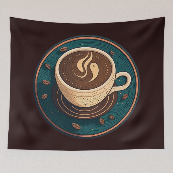 Item preview, Wake Up and Smell the Coffee - Coaster Art Illustration designed and sold by PixelPerfectCo.