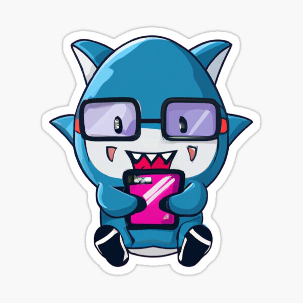 Funny Shark Playing Video Games Gamer Boys | Sticker