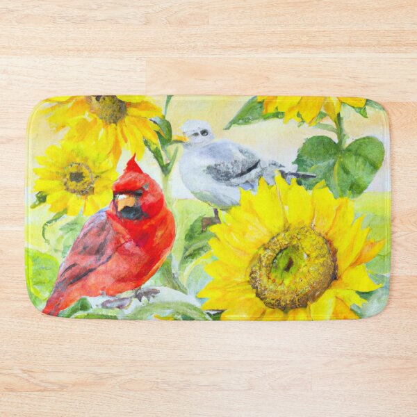 Item preview, Sunflowers Cardinal Birds Watercolor Painting | A beautiful Watercolor Painting designed and sold by Color-Me-Blue.