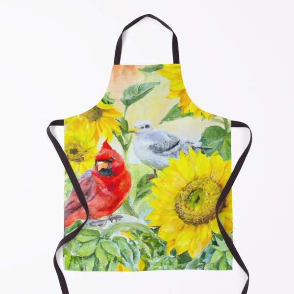 Item preview, Sunflowers Cardinal Birds Watercolor Painting | A beautiful Watercolor Painting designed and sold by Color-Me-Blue.