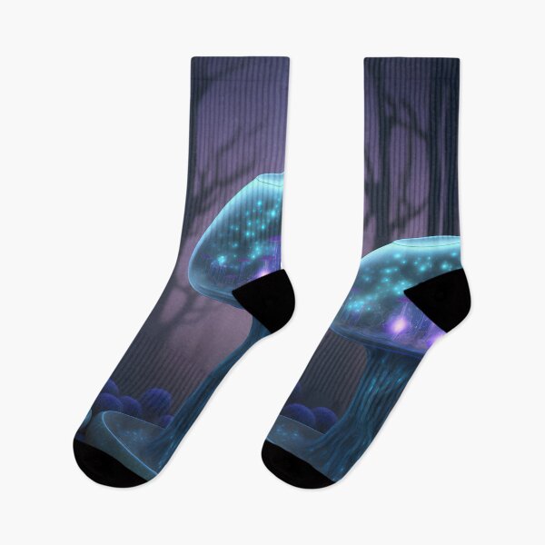 Item preview, Luminescent Mushrooms In Misty Lavender Forest designed and sold by FunWearVM.